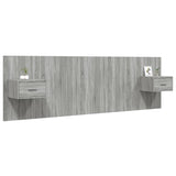 Bed Headboard With Cabinet Grey Sonoma Engineered Wood Standard 3115706