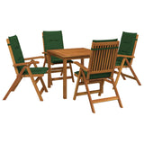 5-Piece Garden Dining Set Natural Solid Acacia Wood 3434601