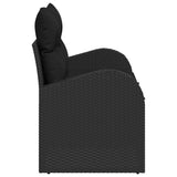 Garden Sofa Black 124 x 62 x 69cm Poly Rattan 42006741