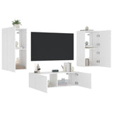 3 Piece TV Wall Cabinets with LED Lights White 3216874