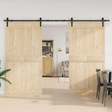 Sliding Door Hardware Kit 305 cm Steel Black 3295775