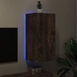 TV Wall Cabinet with LED Lights Smoked Oak 40.5x35x80 cm 837264