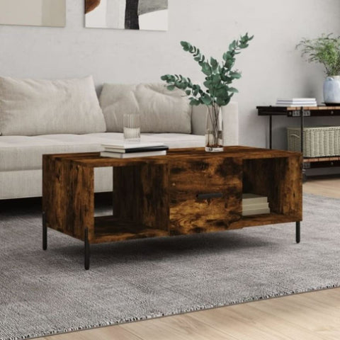 ZNTS Coffee Table Smoked Oak 102x50x40 cm Engineered Wood 829313