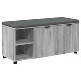 Hall Bench with Cushion with Shelf Grey Sonoma 100 x 38 x 46 cm 891517