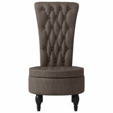 Slipper Chair Dark Grey 56.5 x 70 x 110 cm Faux Suede Leather 42020688