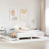 Bed Frame without Mattress White 200x200 cm Solid Wood Pine 3309759