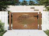 Garden Gate 100x100 cm Corten Steel Tree Design 153161
