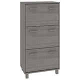 Shoe Cabinet "HAMAR" Light Grey 59,5x35x117 cm Solid Wood Pine 340515