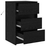 Bedside Cabinet Black Oak 38 x 34 x 61 cm Engineered wood 868932
