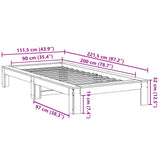 Bed Frame without Mattress 90x200 cm Solid Wood Pine 855325