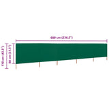 5-panel Wind Screen Fabric 600x80 cm Green 47155