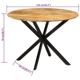 Dining Table 110x78 cm Solid Wood Mango and Steel 338454