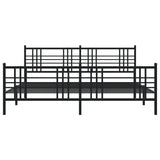 Metal Bed Frame without Mattress with Footboard Black 183x213cm 376347