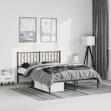 Metal Bed Frame without Mattress with Headboard Black 150x200cm 374439