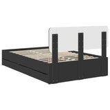 Bed Frame with Drawer Black 120 x 190 cm Engineered Wood 3412207