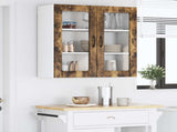 Wall Glass Cabinet LUCCA Smoked Oak 80 x 31 x 80 cm 885070