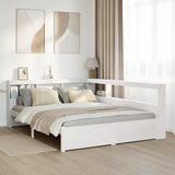 Bookcase Bed without Mattress White 140x190 cm Solid Wood Pine 3324361