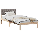 Bed frame Brown and taupe 90 x 200 cm Solid pine wood 878637