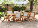 Folding Garden Chairs 8 pcs Solid Wood Acacia and Textilene 3279240