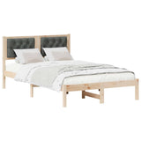 Bed Frame with Headboard Dark Grey 120 x 200 cm Solid Pine Wood 878190