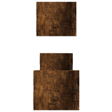 Wall Shelves with Bars 2 pcs Smoked Oak 60x16x14 cm 835436