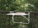 Hanging Balcony Table Folding White 60 x 39 x 65 cm Steel 42008074