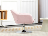 Swivel Linen Fabric Accent Chair for Living Room Contemporary Vanity Armchair with Adjustable Height T3398P342265