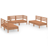 6 Piece Garden Lounge Set Honey Brown Solid Pinewood 3082555