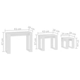 Nesting Tables 3 pcs White Engineered Wood 808603