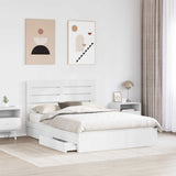 Storage Bed with Headboard White 150 x 200 cm Engineered Wood 3411559