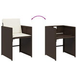 17 Piece Garden Dining Set with Cushions Brown Poly Rattan 3211185