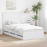 Bed Frame with Drawer White 100 x 200 cm Engineer Wood 3411145