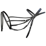 Leather Flash Bridle with Reins and Bit Black Full 90897