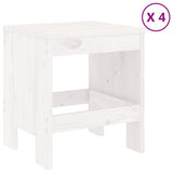 5 Piece Garden Dining Set White Solid Wood Pine 3157716