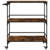Kitchen Trolley Smoked Oak 100.5x50x105 cm Engineered Wood 842333