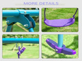 Metal Swing Set, with Seesaw, Adjustable Height, for Ages 3 Years, Purple T3398P348087