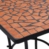 ZNTS 3 Piece Mosaic Bistro Set Ceramic Tile Terracotta 279412