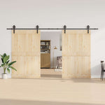 Sliding Door Hardware Kit 400 cm Steel Black 3295798