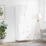 Highboard White 69.5x34x180 cm Engineered Wood 3195883