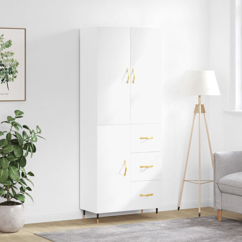 Highboard White 69.5x34x180 cm Engineered Wood 3195883