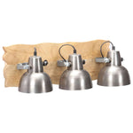 Industrial Wall Lamp Silver 68x23 cm E27 Mango Wood 320596