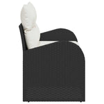 Garden Sofa with Cushion Black 124 x 62 x 69cm Poly Rattan 42006732