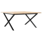 Coffee Table X-Frame 80x80x45 cm Solid Wood Pine and Steel 3282685
