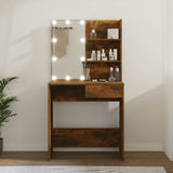 Dressing Table Brown Oak Engineered wood, Acrylic Compact 820483