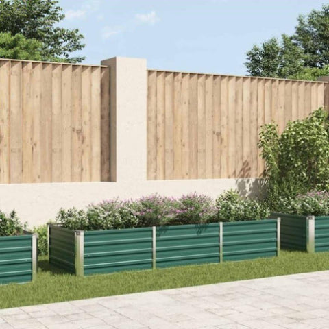 Garden Raised Bed Galvanised Steel 240x80x45 cm Green 44843