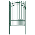 ZNTS Fence Gate with Spikes Steel 100x150 cm Green 146385