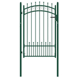 ZNTS Fence Gate with Spikes Steel 100x150 cm Green 146385