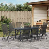 Garden Dining Set 9 pcs Anthracite Powder-coated Steel 3378815