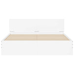 ZNTS Bed Frame with LED without Mattress White 150x200 cm King Size 3207602