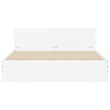 ZNTS Bed Frame with LED without Mattress White 150x200 cm King Size 3207602